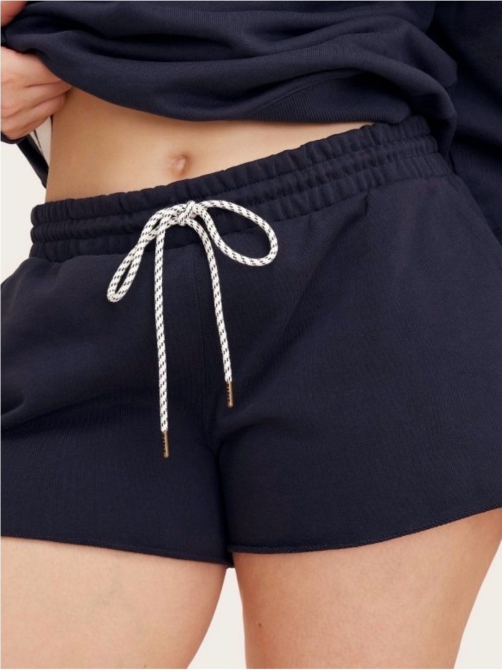 Women's Mid-Rise Pull-On Sweatshorts Parke x Target Navy Size XS